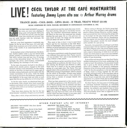 Cecil Taylor – Live At The Cafe Montmartre