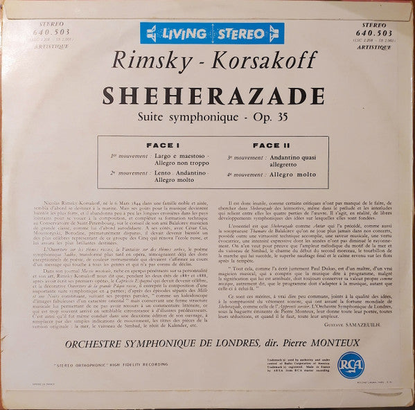 Nikolai Rimsky-Korsakov - Pierre Monteux, London Symphony Orchestra – Scheherazade