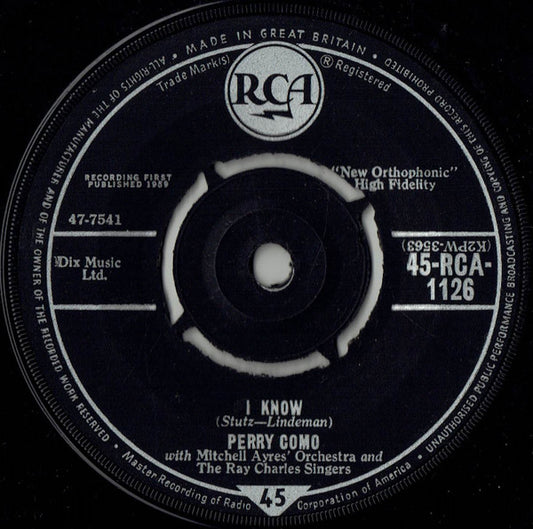Perry Como – I Know