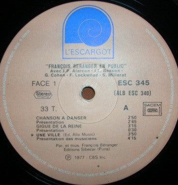 François Béranger – En Public