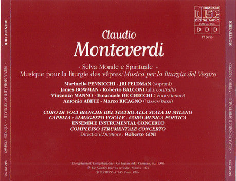 Claudio Monteverdi – "Selva Morale E Spirituale" Vêpres