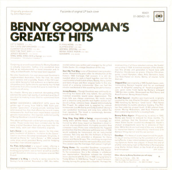 Benny Goodman – Benny Goodman's Greatest Hits