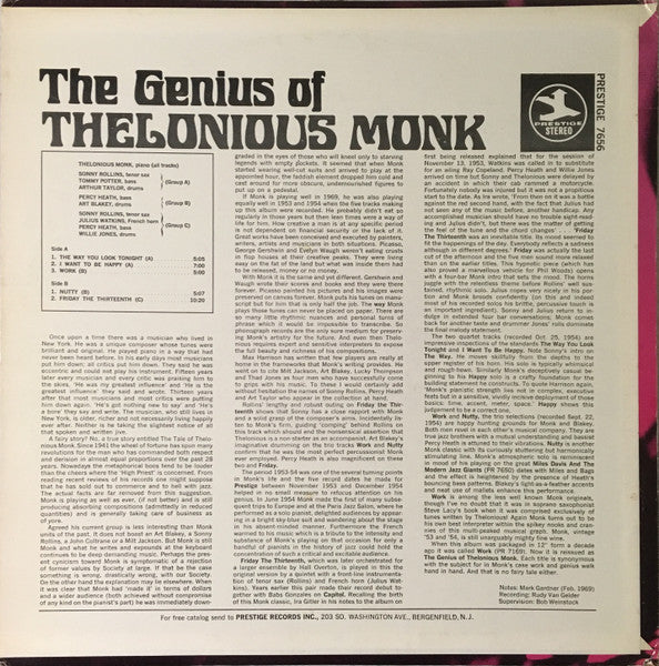 Thelonious Monk – The Genius Of Thelonious Monk