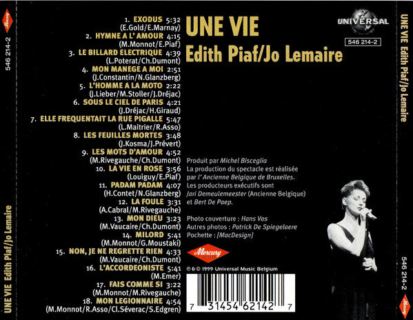 Jo Lemaire – Une Vie (Enregistrement Live Ancienne Belgique - Edith Piaf / Jo Lemaire)