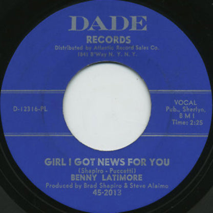 Benny Latimore – Girl I Got News For You / Ain't Gonna Cry No More