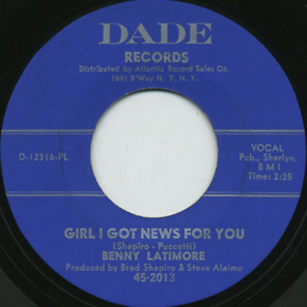 Бенни Латимор — Girl I Got News For You / Ain't Gonna Cry No More