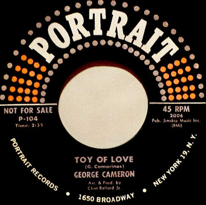 George Cameron (2) – Toy Of Love / My Heart Tells Me So