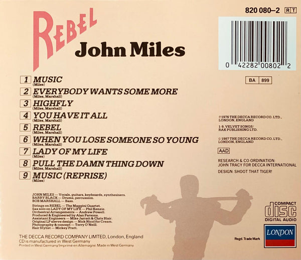 🇬🇧 JOHN MILES – Rebel | Оригинальный CD