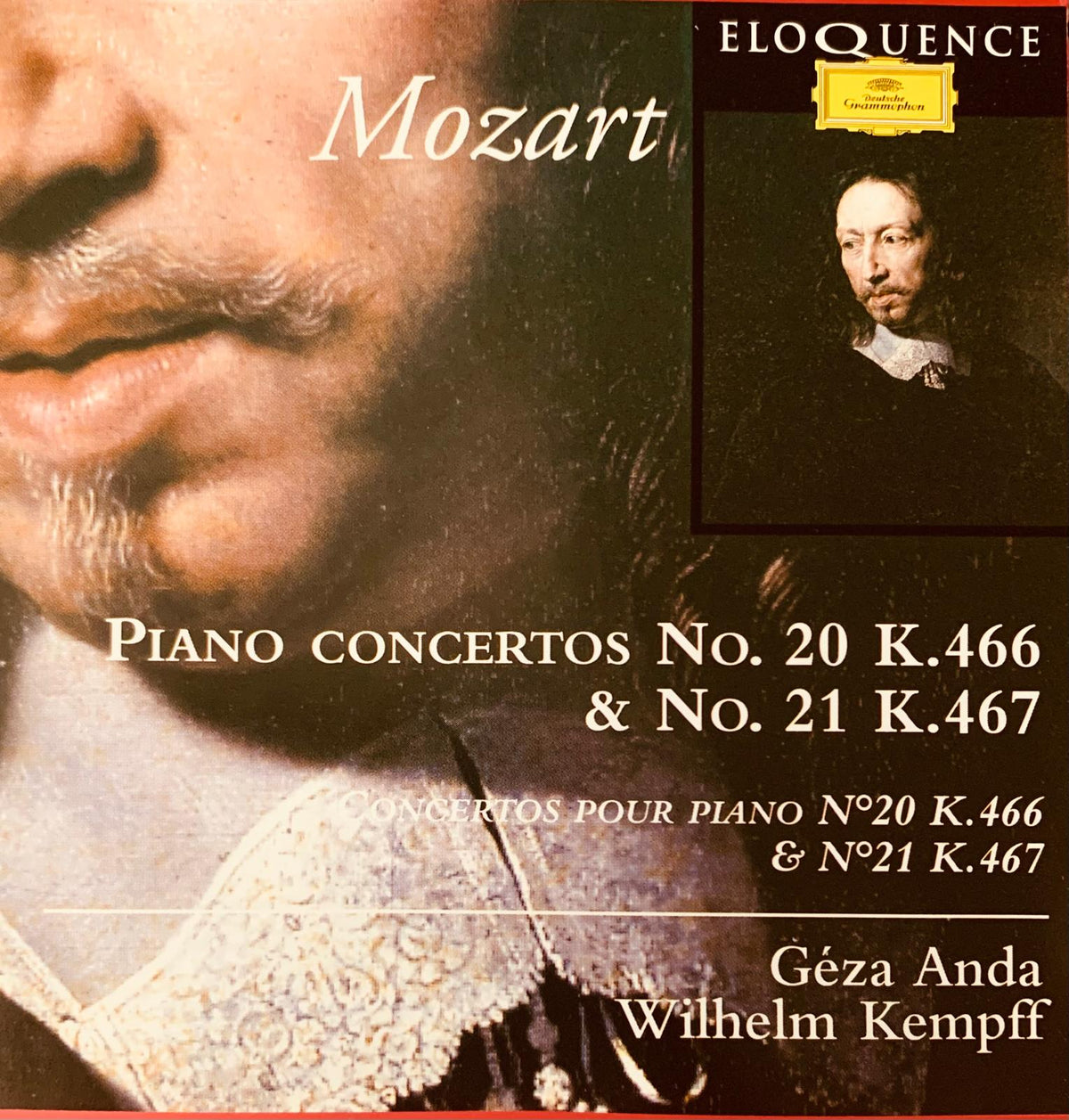 Eloquence record album cover for géza anda and wilhelm kempff mozart piano concertos no 20 and 21 original cd