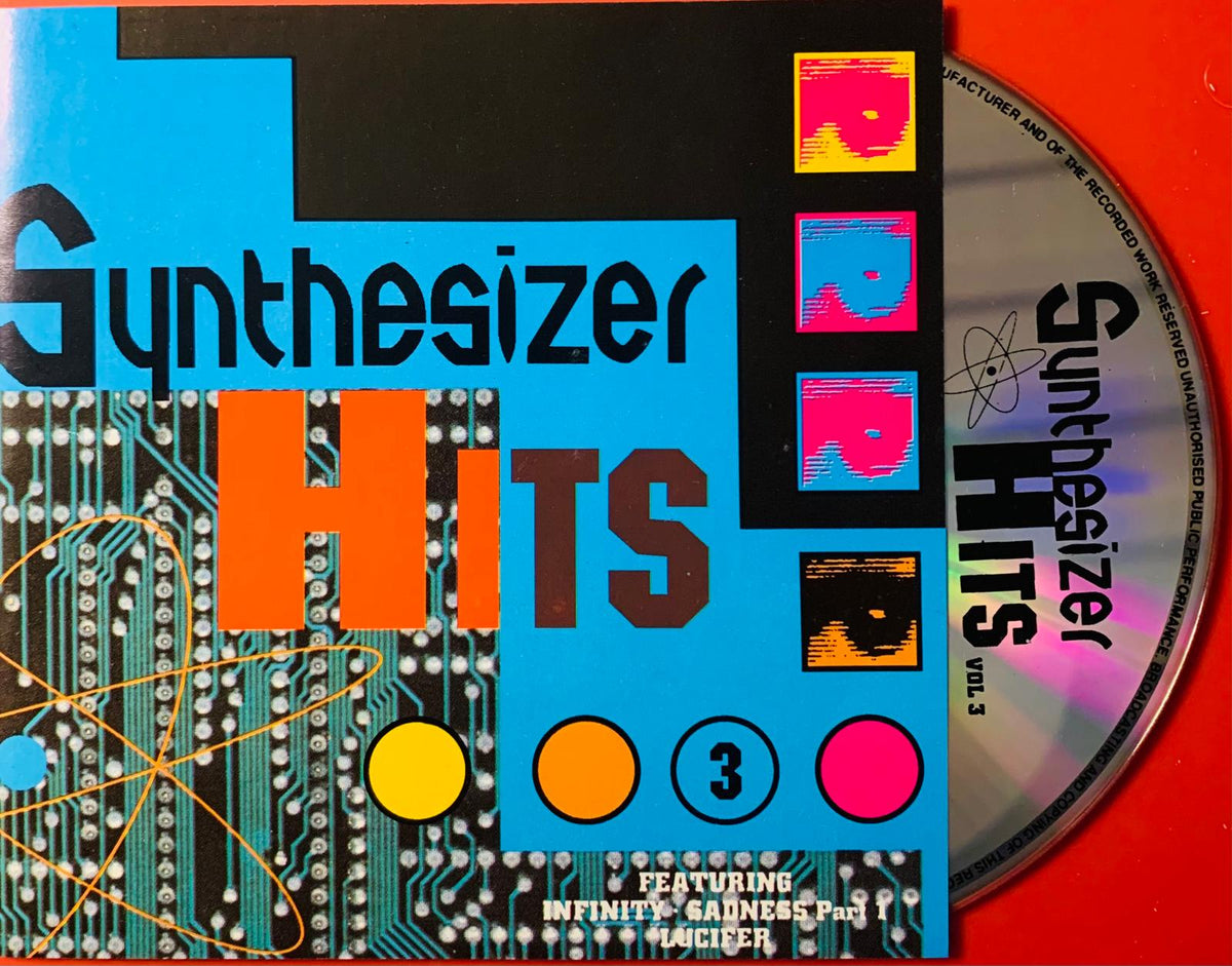 Front cover of various artists synthesizer hits vol 3 original cd showcasing colorful retro artwork