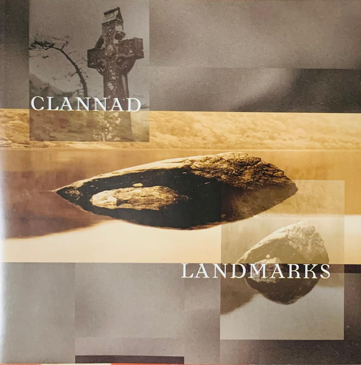 A weathered dark brown stone with rough texture featured on the original cd cover of clannad landmarks 1998