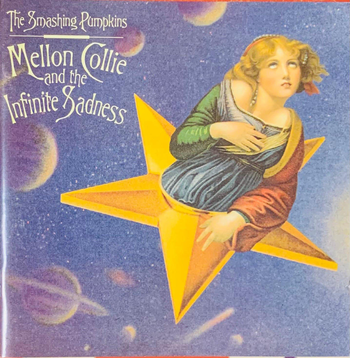 Smashing Pumpkins Mellon Collie and the Infinite Sadness 1995 original CD with woman on yellow star cosmic purple background