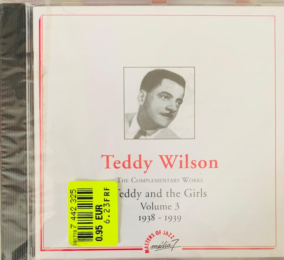 Teddy wilson jazz music cd in clear plastic case with black and white portrait and red text on off white background
