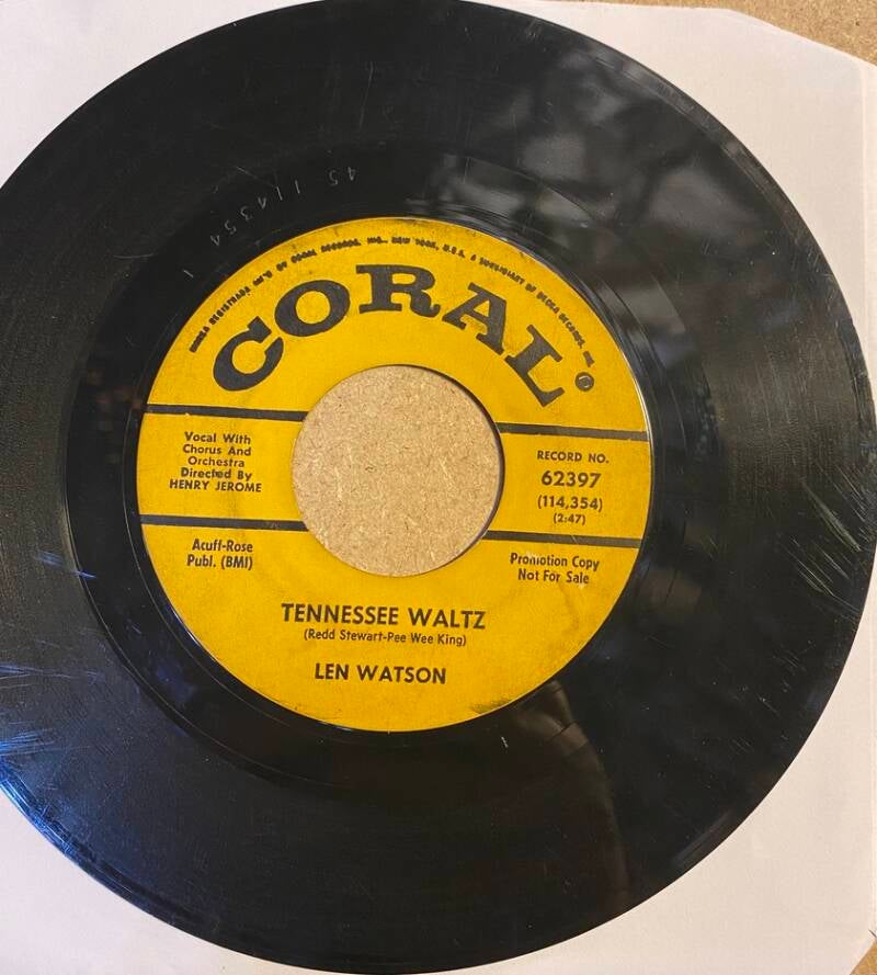 Len Watson Tennessee Waltz - Dancing With Your Memory — Vg mais joue bien