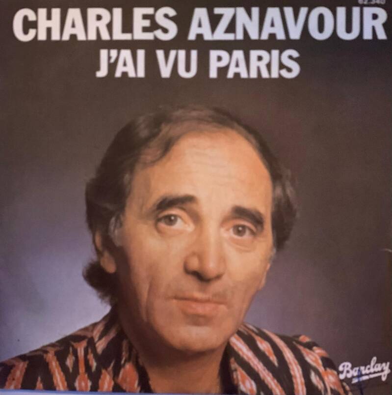 Шарль АЗНАВУР Виниловая пластинка 45 оборотов 7" J'AI VU PARIS