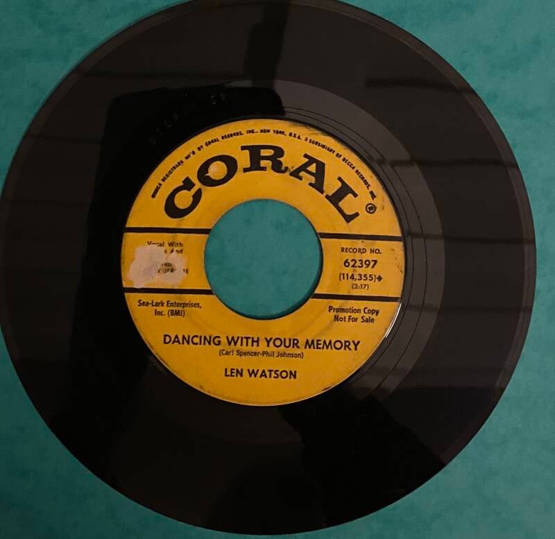 Len Watson Tennessee Waltz - Dancing With Your Memory — Vg mais joue bien