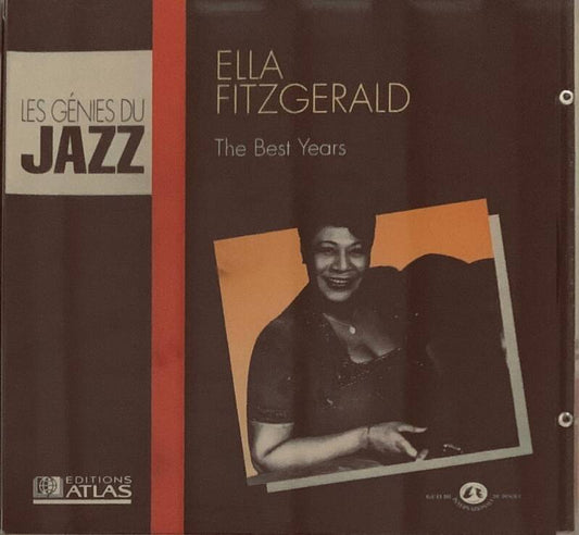 Black and orange album cover of Ella Fitzgerald the best years 2CD from les génies du jazz series