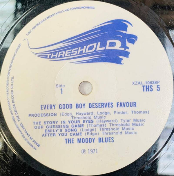 🇬🇧 THE MOODY BLUES – Every Good Boy Deserves Favour [VINYLE SEUL] [Threshold] [VG+] [PROG ROCK] THE COLLECTOR