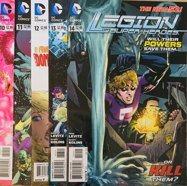 🇺🇸 💿 LEGION OF SUPER-HEROES The New 52! #10-14 Comic Lot 2012 DC Comics NM THE COLLECTOR