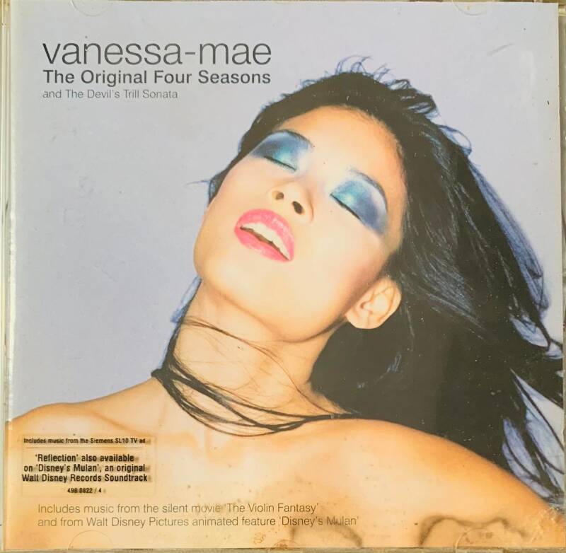 Vanessa-Mae vinyl record album cover featuring the original four seasons and the devil’s trill sonata in colorful design