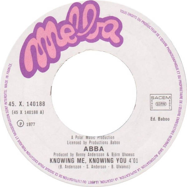 ABBA ‎– Knowing Me, Knowing You / Happy Hawaii