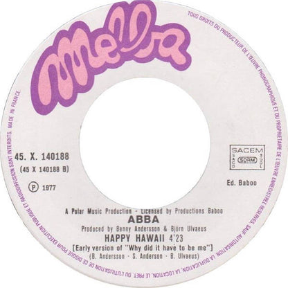ABBA ‎– Knowing Me, Knowing You / Happy Hawaii