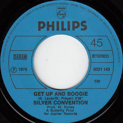 Silver Convention ‎– Get Up And Boogie / Son Of A Gun