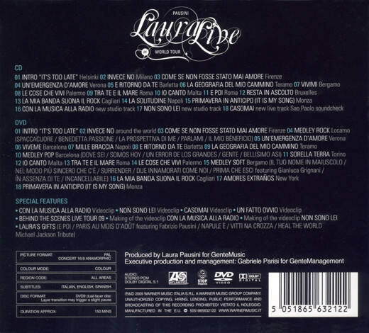 Laura Pausini ‎– Laura Live 09 World Tour — Nm / Vg+ / Vg+