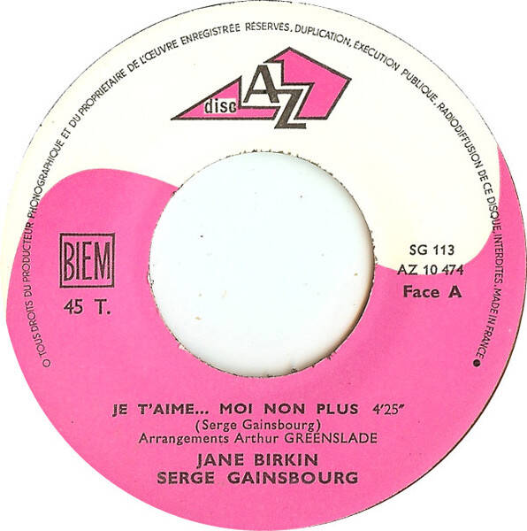Jane Birkin Avec Serge Gainsbourg ‎– Je T'aime... Moi Non Plus / Jane B.