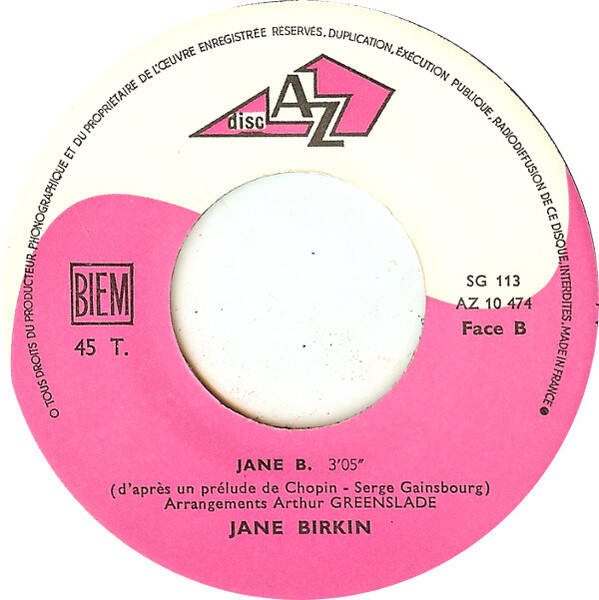 Jane Birkin Avec Serge Gainsbourg ‎– Je T'aime... Moi Non Plus / Jane B.