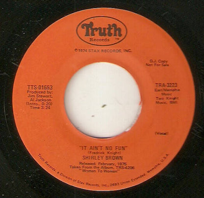 Shirley Brown ‎– It Ain't No Fun — Vg