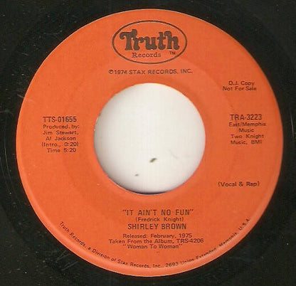 Shirley Brown ‎– It Ain't No Fun — Vg