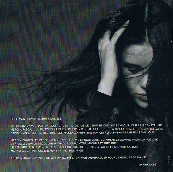 🇫🇷 MARINA KAYE – Fearless | CD Album - CD - قرص مضغوط 🇫🇷 | THE COLLECTOR — Vg+ / Vg+