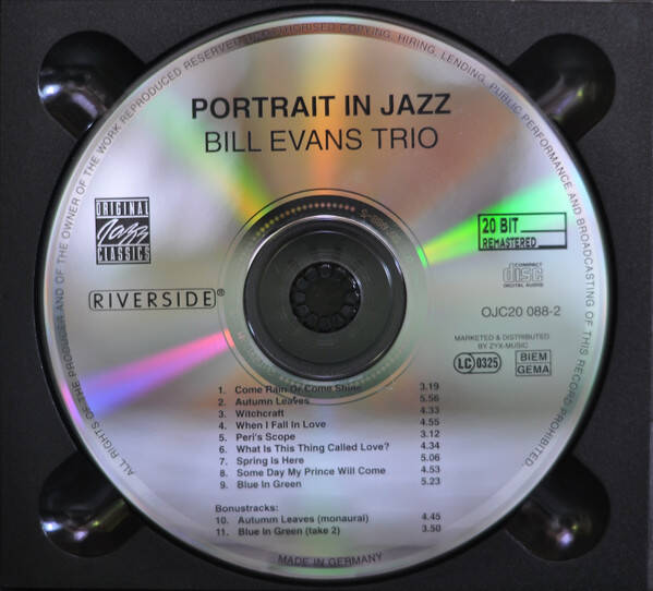 🇺🇸 BILL EVANS TRIO – Portrait in Jazz | CD Album - CD - CD 🇺🇸 | THE COLLECTOR — Vg+ / Vg+