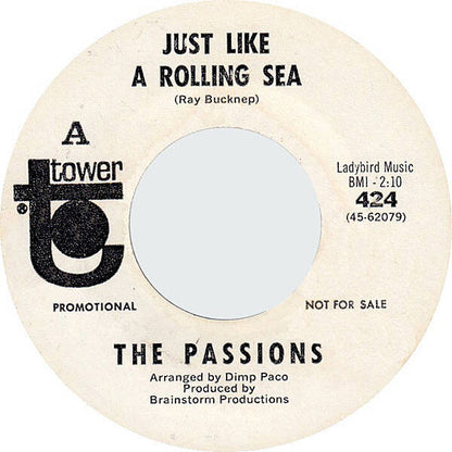 The Passions ‎– Just Like A Rolling Sea / Without A Warning PROMO — Vg