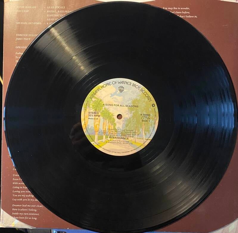 Renaissance A Song for All Seasons — Vg+ to Ex / Vg+