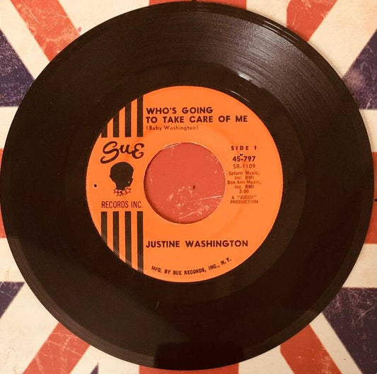 🇺🇸 JUSTINE WASHINGTON – I Can't Wait Until I See My Baby / Who's Gonna Take Care Of Me [7"] [Sue Records] [ПЕРВОЕ ИЗДАНИЕ США] [VG+] [NORTHERN SOUL / BELGIUM POPCORN] THE COLLECTOR
