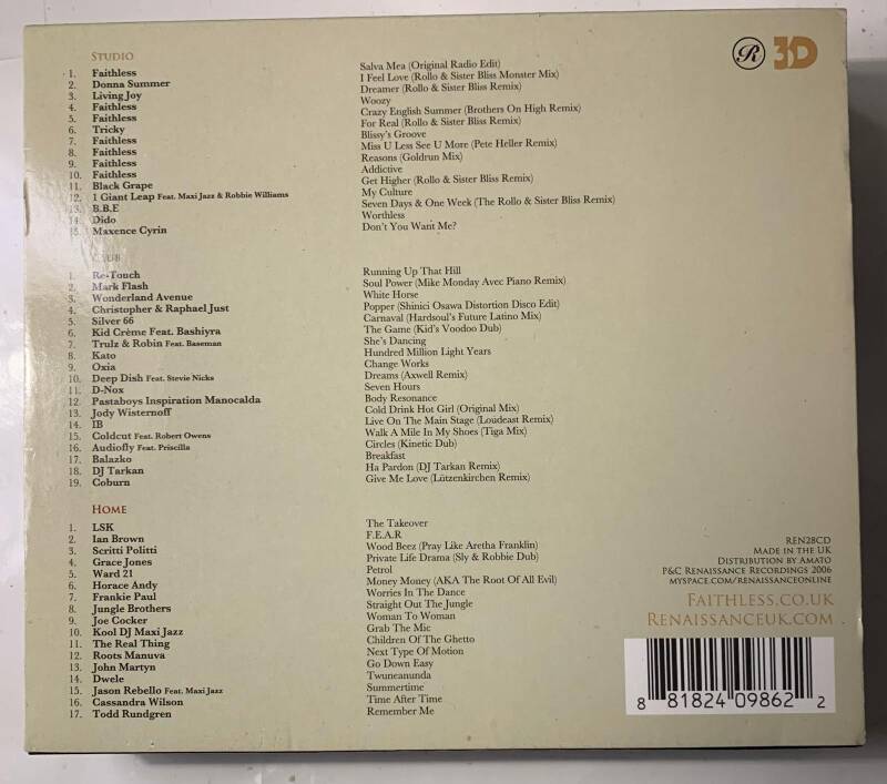 🇬🇧 FAITHLESS – Renaissance 3D | 3 CD Box Set - CD - قرص مضغوط 🇬🇧 | THE COLLECTOR
